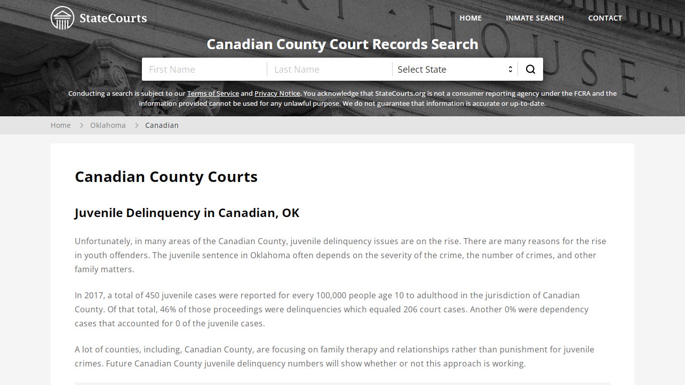 Canadian County, OK Courts - Records & Cases - StateCourts