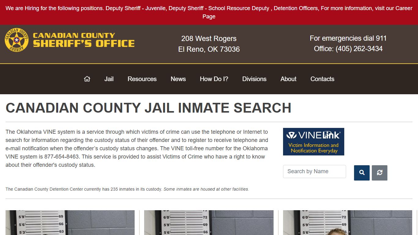 Inmate Search - Canadian County Sheriff's Office